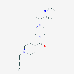 molecular formula C20H28N4O B2893727 (1-Prop-2-ynylpiperidin-4-yl)-[4-(1-pyridin-2-ylethyl)piperazin-1-yl]methanone CAS No. 1645461-48-8