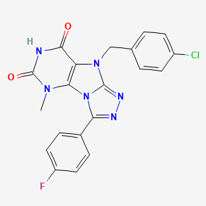 5-[(4-Chlorophenyl)methyl]-8-(4-fluorophenyl)-1-methylpurino[8,9-c][1,2,4]triazole-2,4-dione