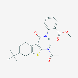 molecular formula C23H28N2O4S B289374 Methyl 2-({[2-(acetylamino)-6-tert-butyl-4,5,6,7-tetrahydro-1-benzothien-3-yl]carbonyl}amino)benzoate 