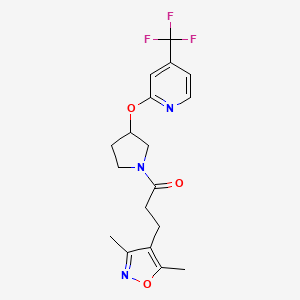 3-(3,5-Dimethylisoxazol-4-yl)-1-(3-((4-(trifluoromethyl)pyridin-2-yl)oxy)pyrrolidin-1-yl)propan-1-one