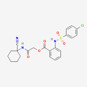 molecular formula C22H22ClN3O5S B2893742 [(1-Cyanocyclohexyl)carbamoyl]methyl 2-(4-chlorobenzenesulfonamido)benzoate CAS No. 878128-92-8