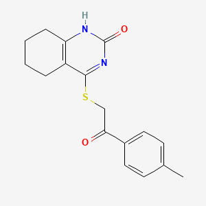 molecular formula C17H18N2O2S B2893744 4-((2-oxo-2-(p-tolyl)ethyl)thio)-5,6,7,8-tetrahydroquinazolin-2(1H)-one CAS No. 898450-49-2