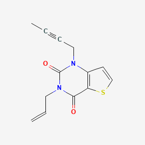 molecular formula C13H12N2O2S B2893745 1-But-2-ynyl-3-prop-2-enylthieno[3,2-d]pyrimidine-2,4-dione CAS No. 2309557-96-6