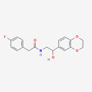 N-(2-(2,3-dihydrobenzo[b][1,4]dioxin-6-yl)-2-hydroxyethyl)-2-(4-fluorophenyl)acetamide