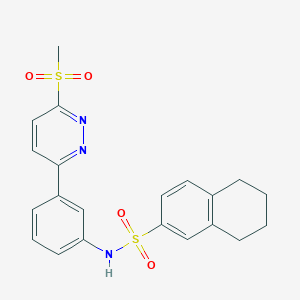 molecular formula C21H21N3O4S2 B2893757 N-(3-(6-(甲磺酰基)嘧啶-3-基)苯基)-5,6,7,8-四氢萘-2-磺酰胺 CAS No. 921793-23-9