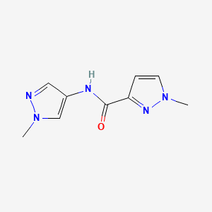 molecular formula C9H11N5O B2893758 1-methyl-N-(1-methyl-1H-pyrazol-4-yl)-1H-pyrazole-3-carboxamide CAS No. 2309551-95-7