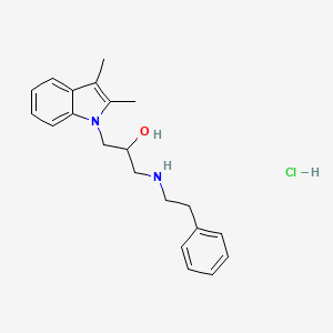 molecular formula C21H27ClN2O B2893759 1-(2,3-dimethyl-1H-indol-1-yl)-3-(phenethylamino)propan-2-ol hydrochloride CAS No. 473703-38-7