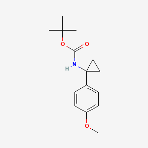 molecular formula C15H21NO3 B2893761 叔丁基 N-[1-(4-甲氧基苯基)环丙基]氨基甲酸酯 CAS No. 197655-12-2