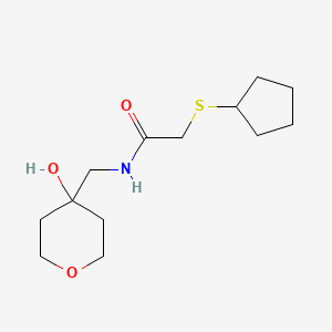 molecular formula C13H23NO3S B2893762 2-(cyclopentylthio)-N-((4-hydroxytetrahydro-2H-pyran-4-yl)methyl)acetamide CAS No. 1448050-63-2