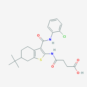 molecular formula C23H27ClN2O4S B289377 4-[(6-Tert-butyl-3-{[(2-chlorophenyl)amino]carbonyl}-4,5,6,7-tetrahydro-1-benzothien-2-yl)amino]-4-oxobutanoic acid 