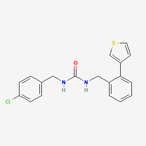 molecular formula C19H17ClN2OS B2893772 1-(4-Chlorobenzyl)-3-(2-(thiophen-3-yl)benzyl)urea CAS No. 1797872-02-6