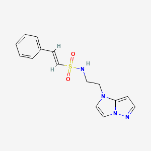 molecular formula C15H16N4O2S B2893778 (E)-N-(2-(1H-imidazo[1,2-b]pyrazol-1-yl)ethyl)-2-phenylethenesulfonamide CAS No. 1799272-20-0