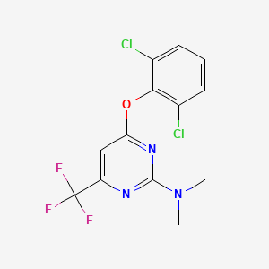molecular formula C13H10Cl2F3N3O B2893782 4-(2,6-dichlorophenoxy)-N,N-dimethyl-6-(trifluoromethyl)pyrimidin-2-amine CAS No. 338792-62-4