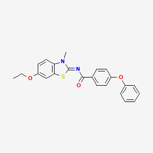 molecular formula C23H20N2O3S B2893787 (E)-N-(6-ethoxy-3-methylbenzo[d]thiazol-2(3H)-ylidene)-4-phenoxybenzamide CAS No. 392249-35-3