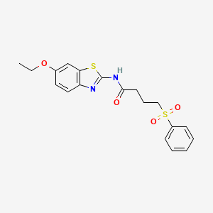 molecular formula C19H20N2O4S2 B2893788 N-(6-ethoxybenzo[d]thiazol-2-yl)-4-(phenylsulfonyl)butanamide CAS No. 899988-80-8