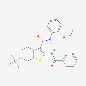 N-{6-tert-butyl-3-[(2-ethoxyanilino)carbonyl]-4,5,6,7-tetrahydro-1-benzothien-2-yl}nicotinamide