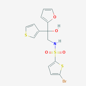 molecular formula C14H12BrNO4S3 B2893801 5-bromo-N-(2-(furan-2-yl)-2-hydroxy-2-(thiophen-3-yl)ethyl)thiophene-2-sulfonamide CAS No. 2034332-13-1