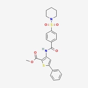 Methyl 5-phenyl-3-(4-(piperidin-1-ylsulfonyl)benzamido)thiophene-2-carboxylate