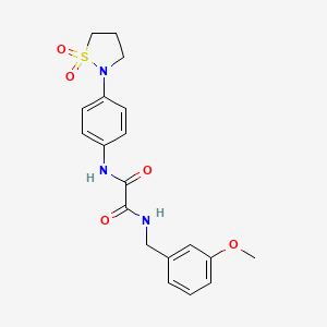 molecular formula C19H21N3O5S B2893806 N1-(4-(1,1-dioxidoisothiazolidin-2-yl)phenyl)-N2-(3-methoxybenzyl)oxalamide CAS No. 1105205-81-9