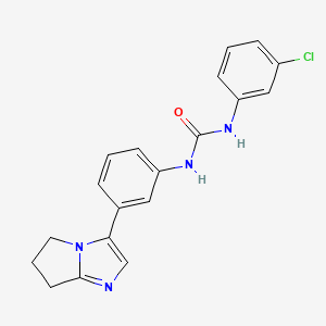 molecular formula C19H17ClN4O B2893808 1-(3-chlorophenyl)-3-(3-(6,7-dihydro-5H-pyrrolo[1,2-a]imidazol-3-yl)phenyl)urea CAS No. 1428378-01-1