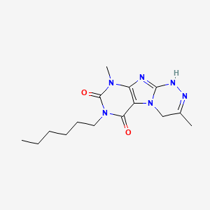 molecular formula C15H22N6O2 B2893815 7-Hexyl-3,9-dimethyl-1,4-dihydropurino[8,7-c][1,2,4]triazine-6,8-dione CAS No. 1798530-89-8