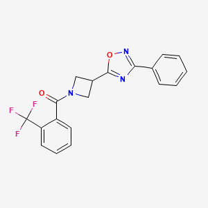 (3-(3-Phenyl-1,2,4-oxadiazol-5-yl)azetidin-1-yl)(2-(trifluoromethyl)phenyl)methanone