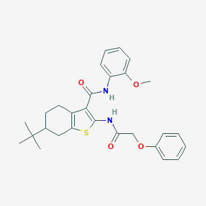 molecular formula C28H32N2O4S B289383 6-tert-butyl-N-(2-methoxyphenyl)-2-[(phenoxyacetyl)amino]-4,5,6,7-tetrahydro-1-benzothiophene-3-carboxamide 