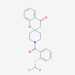 molecular formula C21H19F2NO3S B2893832 1'-(2-((Difluoromethyl)thio)benzoyl)spiro[chroman-2,4'-piperidin]-4-one CAS No. 896334-84-2