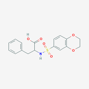 molecular formula C17H17NO6S B2893849 2-(2,3-Dihydro-benzo[1,4]dioxine-6-sulfonylamino)-3-phenyl-propionic acid CAS No. 1396966-91-8