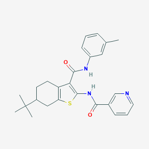 molecular formula C26H29N3O2S B289386 N-[6-tert-butyl-3-(3-toluidinocarbonyl)-4,5,6,7-tetrahydro-1-benzothien-2-yl]nicotinamide 