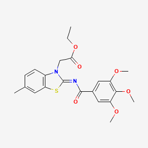 (Z)-ethyl 2-(6-methyl-2-((3,4,5-trimethoxybenzoyl)imino)benzo[d]thiazol-3(2H)-yl)acetate