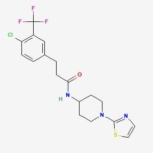 3-(4-chloro-3-(trifluoromethyl)phenyl)-N-(1-(thiazol-2-yl)piperidin-4-yl)propanamide