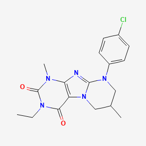 9-(4-chlorophenyl)-3-ethyl-1,7-dimethyl-7,8-dihydro-6H-purino[7,8-a]pyrimidine-2,4-dione