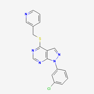 1-(3-Chlorophenyl)-4-(pyridin-3-ylmethylsulfanyl)pyrazolo[3,4-d]pyrimidine