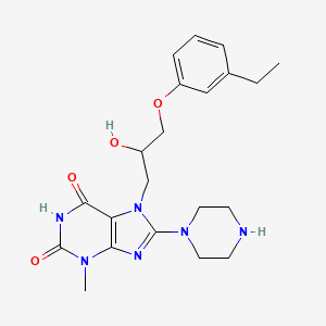 molecular formula C21H28N6O4 B2893874 7-(3-(3-ethylphenoxy)-2-hydroxypropyl)-3-methyl-8-(piperazin-1-yl)-1H-purine-2,6(3H,7H)-dione CAS No. 899972-47-5