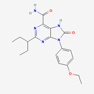 9-(4-ethoxyphenyl)-8-oxo-2-(pentan-3-yl)-8,9-dihydro-7H-purine-6-carboxamide