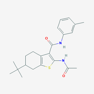 molecular formula C22H28N2O2S B289388 2-(acetylamino)-6-tert-butyl-N-(3-methylphenyl)-4,5,6,7-tetrahydro-1-benzothiophene-3-carboxamide 