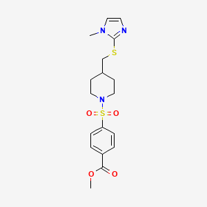 methyl 4-((4-(((1-methyl-1H-imidazol-2-yl)thio)methyl)piperidin-1-yl)sulfonyl)benzoate