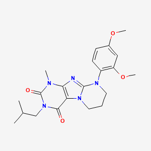 molecular formula C21H27N5O4 B2893881 9-(2,4-dimethoxyphenyl)-1-methyl-3-(2-methylpropyl)-7,8-dihydro-6H-purino[7,8-a]pyrimidine-2,4-dione CAS No. 877616-92-7