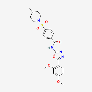 molecular formula C23H26N4O6S B2893885 N-(5-(2,4-dimethoxyphenyl)-1,3,4-oxadiazol-2-yl)-4-((4-methylpiperidin-1-yl)sulfonyl)benzamide CAS No. 533870-29-0