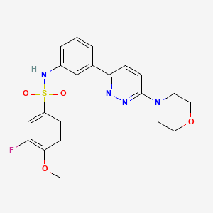 molecular formula C21H21FN4O4S B2893889 3-fluoro-4-methoxy-N-(3-(6-morpholinopyridazin-3-yl)phenyl)benzenesulfonamide CAS No. 904824-17-5