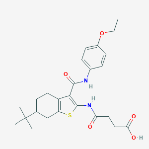 molecular formula C25H32N2O5S B289389 4-({6-Tert-butyl-3-[(4-ethoxyanilino)carbonyl]-4,5,6,7-tetrahydro-1-benzothien-2-yl}amino)-4-oxobutanoic acid 