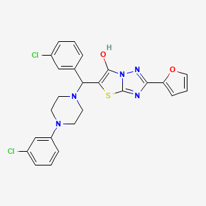 molecular formula C25H21Cl2N5O2S B2893901 5-((3-Chlorophenyl)(4-(3-chlorophenyl)piperazin-1-yl)methyl)-2-(furan-2-yl)thiazolo[3,2-b][1,2,4]triazol-6-ol CAS No. 887220-44-2