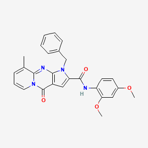 molecular formula C27H24N4O4 B2893902 1-benzyl-N-(2,4-dimethoxyphenyl)-9-methyl-4-oxo-1,4-dihydropyrido[1,2-a]pyrrolo[2,3-d]pyrimidine-2-carboxamide CAS No. 896068-90-9