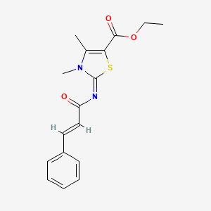 molecular formula C17H18N2O3S B2893904 (Z)-ethyl 2-(cinnamoylimino)-3,4-dimethyl-2,3-dihydrothiazole-5-carboxylate CAS No. 476628-16-7