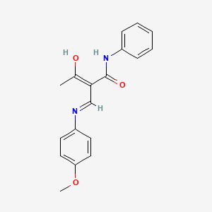 molecular formula C18H18N2O3 B2893906 (2E)-2-{[(4-甲氧基苯基)氨基]亚甲基}-3-氧代-N-苯基丁酰胺 CAS No. 1025564-26-4