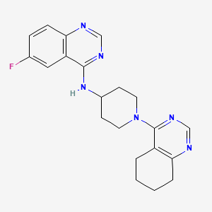 molecular formula C21H23FN6 B2893911 6-fluoro-N-[1-(5,6,7,8-tetrahydroquinazolin-4-yl)piperidin-4-yl]quinazolin-4-amine CAS No. 2097901-79-4
