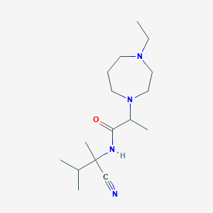 molecular formula C16H30N4O B2893917 N-(1-cyano-1,2-dimethylpropyl)-2-(4-ethyl-1,4-diazepan-1-yl)propanamide CAS No. 1427893-18-2