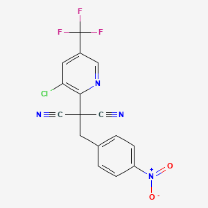 2-[3-Chloro-5-(trifluoromethyl)pyridin-2-yl]-2-[(4-nitrophenyl)methyl]propanedinitrile