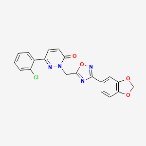 molecular formula C20H13ClN4O4 B2893925 2-((3-(benzo[d][1,3]dioxol-5-yl)-1,2,4-oxadiazol-5-yl)methyl)-6-(2-chlorophenyl)pyridazin-3(2H)-one CAS No. 1105242-67-8